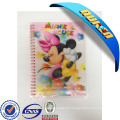 Caderno espiral personalizado da tampa 3D Lenticular